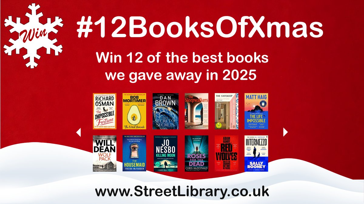 StreetLibraryUK's tweet image. 🎅 #12BooksOfXmas

#WIN 12 of the best books given away in @StreetLibraryUK competitions in 2025.

1⃣ Follow
2⃣ RT
3⃣ Tag friends in reply (each tag = 1 entry)

Ends 24 Dec. UK only.

Book images courtesy of Waterstones.

The Street Library is sponsored by @dotscotregistry 🎅