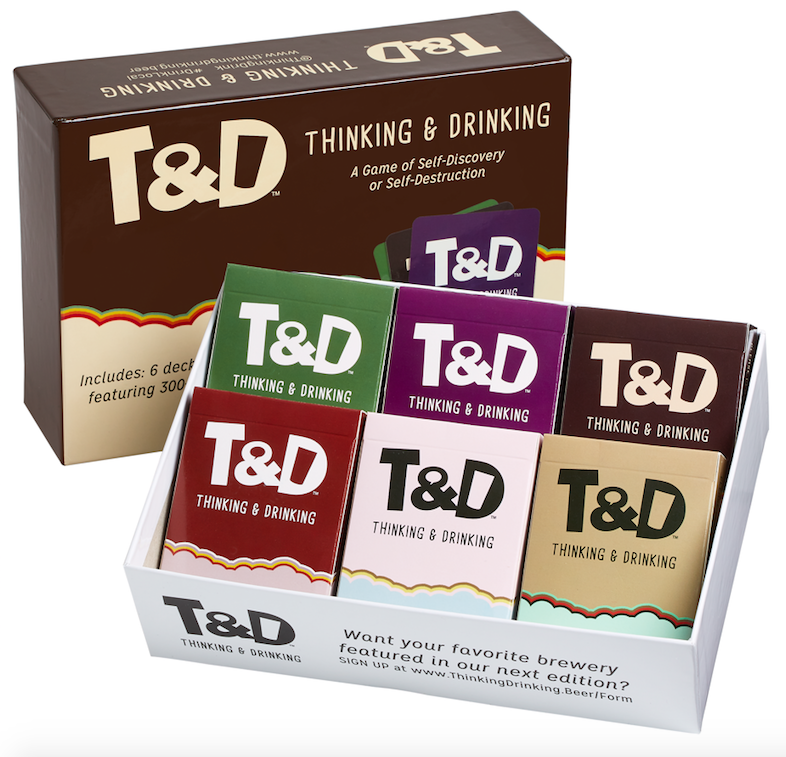 @ruvanid For a gift that welcomes everyone: Thinking &amp; Drinking is all about sharing stories. 300 questions that let people open up, while showcasing breweries from all over the US. ThinkingDrinking.Beer