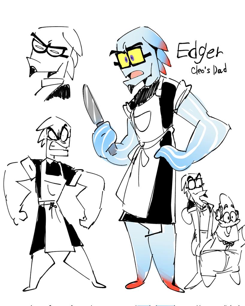 Ah!!!
I forgot to mention something important.💦 Cleo has a family too. She has a scary dad. Her dad is a Spartan instructor at Bikini Bottom Culinary School, and SpongeBob was his favorite student🩵🧽 