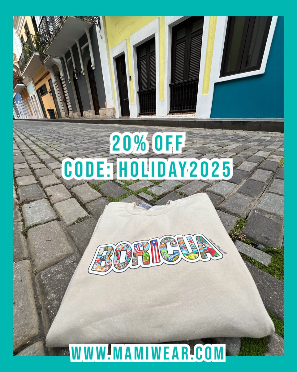 Save 20% off your purchase with code HOLIDAY2025 🎄🎅❤️

mamiwear.com

#navidad #navidadboricua #Navidad2025