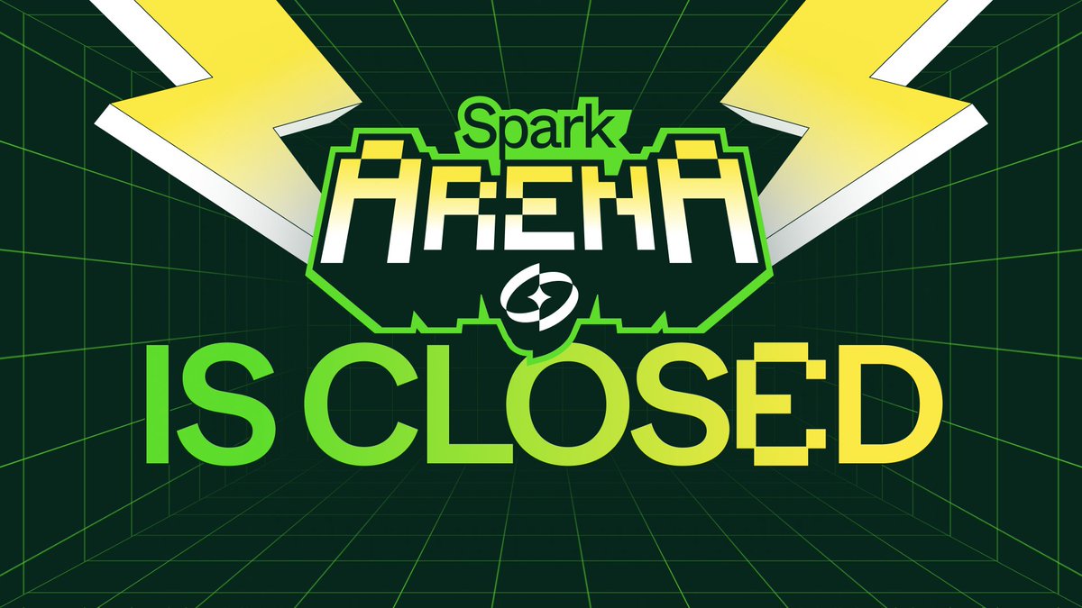tryspark's tweet image. Final ranks have been calculated and prizes will be distributed next week. 

All trades continue to stack points - earning you $SPARK at TGE. The Arena&apos;s closed, but the show goes on ⚡️