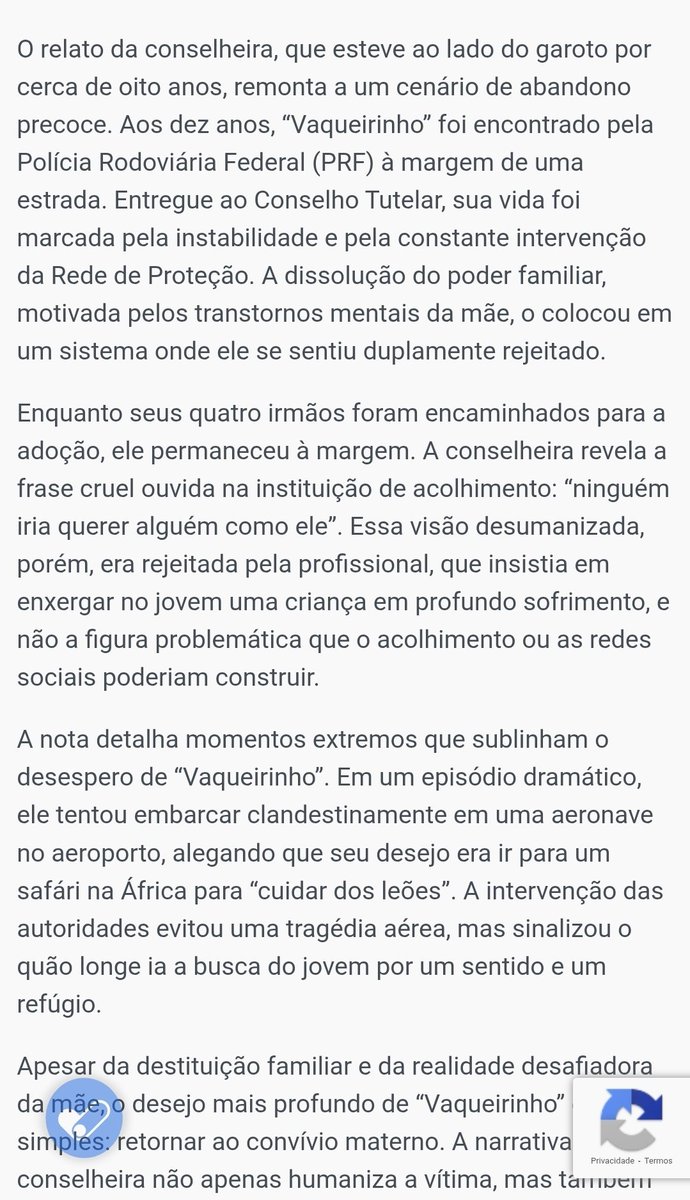 _tyunnitus's tweet image. pelo relato da conselheira tutelar que acompanhou e pelo video com o policial totalmente infatilizado e sem noção de perigo, mt provavelmente tinha uma Deficiência intelectual. Abandonado pela família e negligenciado pelo Estado... não foi suicídio 
nordesteon.com.br/o-grito-silenc…