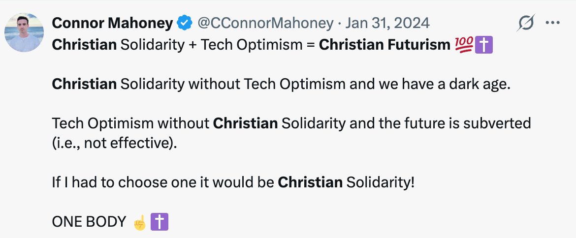 Christian solidarity is crucial. It’s good to see Christian leaders thinking along the same two axes I outlined two years ago.