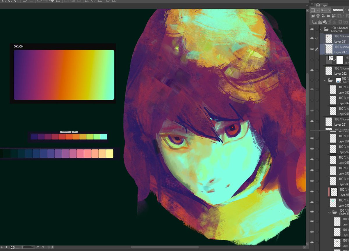 EnoXen's tweet photo. Trying out some Oklab color palettes as values https://t.co/gKa25ku9Gc