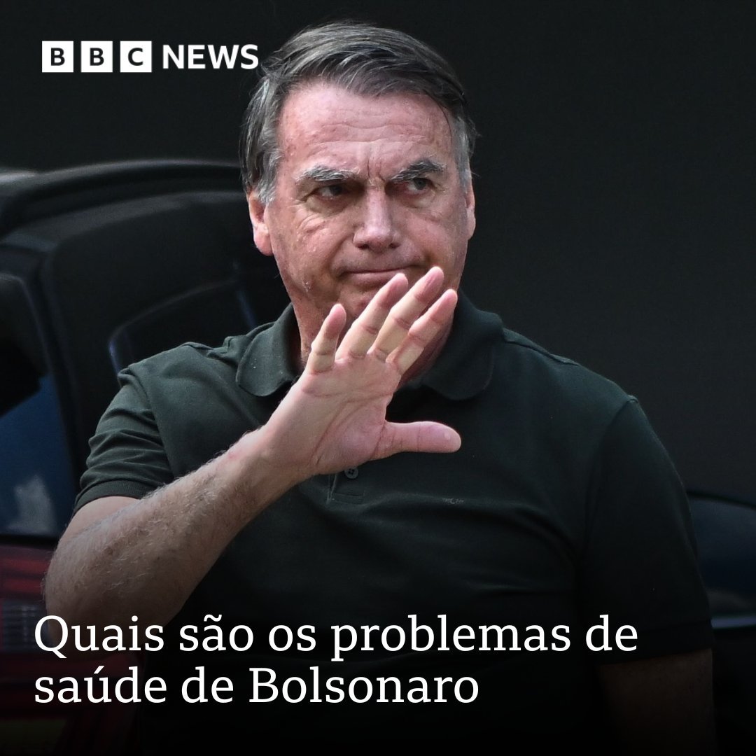 bbcbrasil's tweet image. Advogados de Bolsonaro argumentaram que, pelas condições de saúde dele, cadeia representaria &quot;risco à vida&quot; — que, segundo eles, sofre de &quot;doença grave de natureza múltipla (cardiológica, pulmonar, gastrointestinal, neurológica e oncológica)&quot;: bbc.in/4op6Q06

#MaisLidas