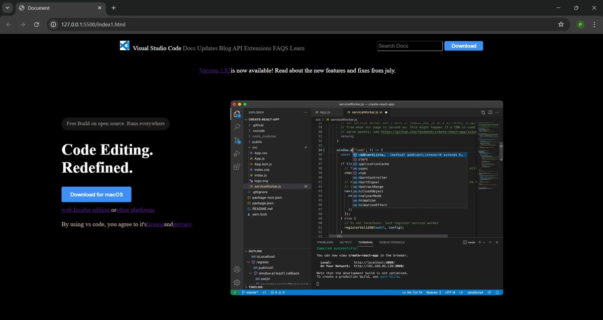 pranjall21's tweet image. ✨Created a VS Code-style front page with HTML &amp;amp; CSS! #Frontend #100DayChallenge #Coding #Developer #TechCommunity #Programmer #html5 #CSS