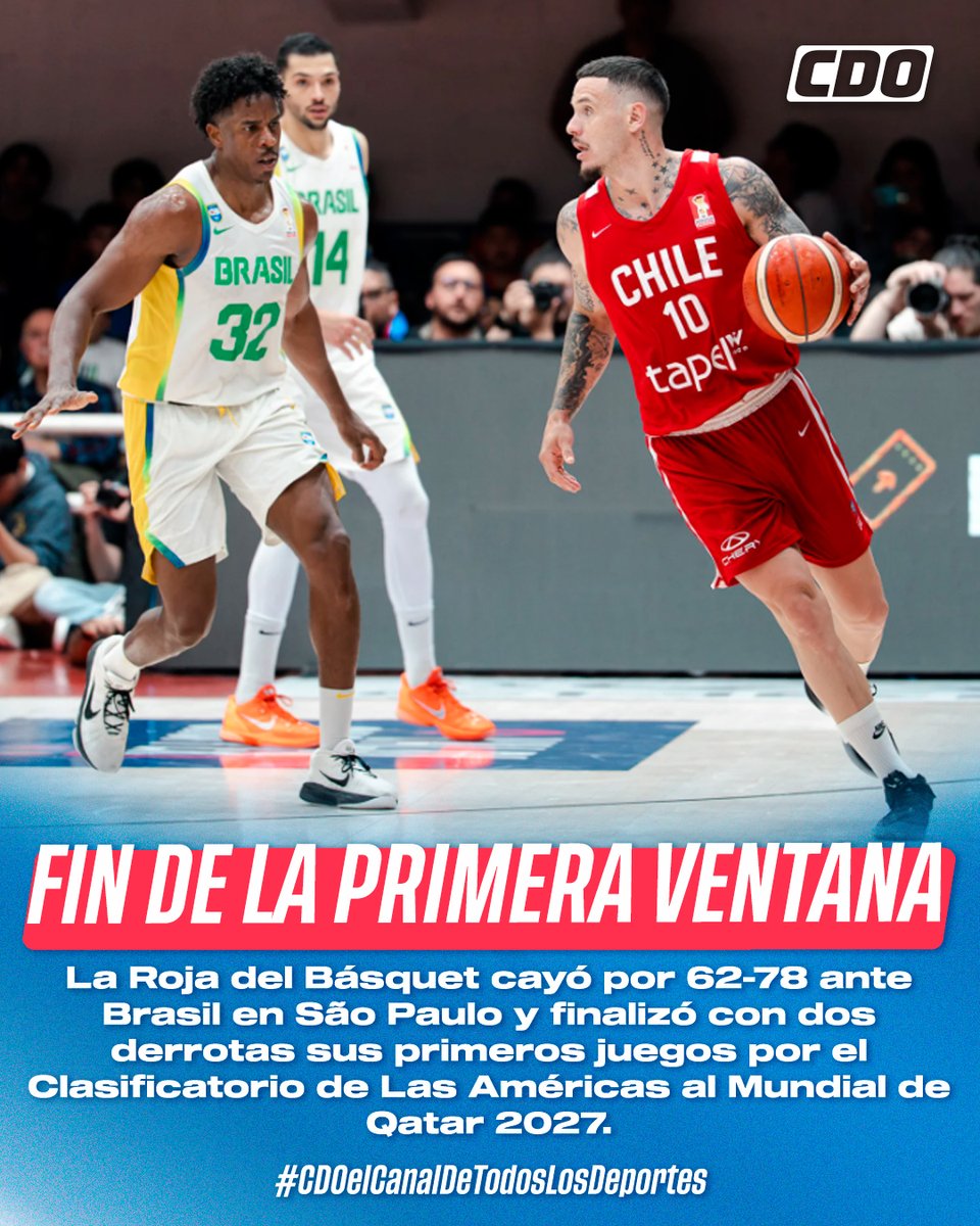 SIEMPRE EN SU BARCO MUCHACHOS👏🏀

Chile luchó pero no pudo ante los campeones de América (62-78) y cerró la primera ventana del Clasificatorio de Las Américas al Mundial de Qatar 2027 con dos caídas🇨🇱

#CDOelcanaldetodoslosdeportes