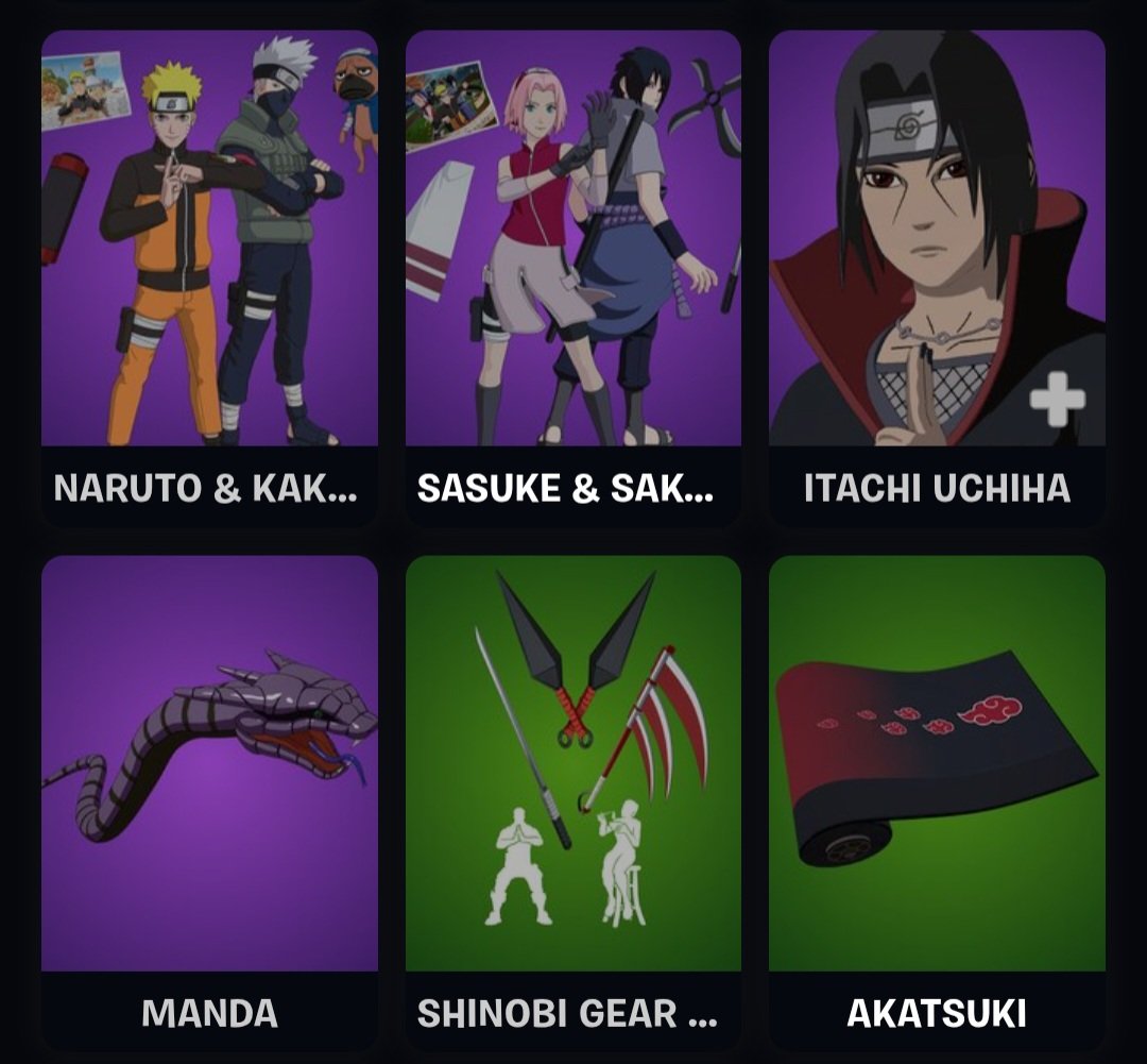 THE WAIT IS OVER! 😭
As a huge fan, I've been waiting for Naruto to return since I started playing fn. 🥹
I don't usually post my wishlist, but I would SERIOUSLY appreciate it if anyone could help me or give me a like goal for these items or any other Naruto items. Thank you! 🩷