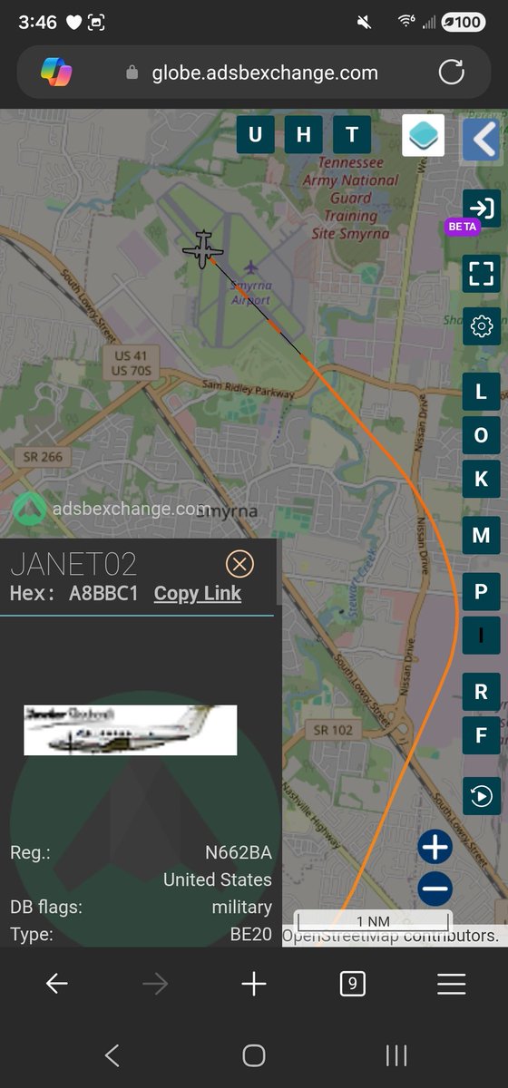 norb420's tweet photo. #A8BBC1 as #JANET02 Into Smyrna Airport KMQY. https://t.co/0Vl9MhnNg7