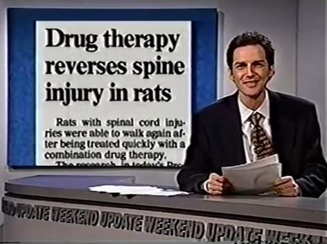 Scientists have discovered that rats with spinal cord injuries were able to walk again, after being treated with a combination drug therapy.

That's good news, huh?

Gettin' all those rats up and around again?