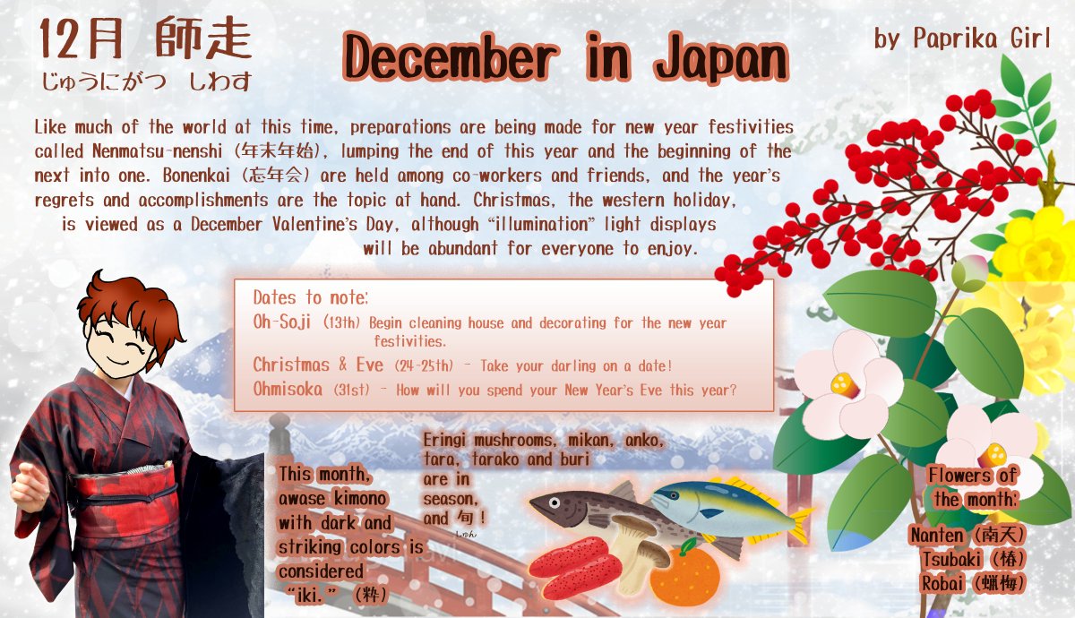 It's "Shiwasu," (師走) or, December in Japan. Called "the month of the running monks" on account of the many events to which they are called, the year is coming to a close everyone is rushing to clean and organize themselves for an impending new beginning.