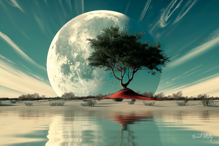 __neural__'s tweet image. Art of the Day! &quot;Moonlit Oasis&quot;. Buy at: ArtPal.com/neural-artistr…