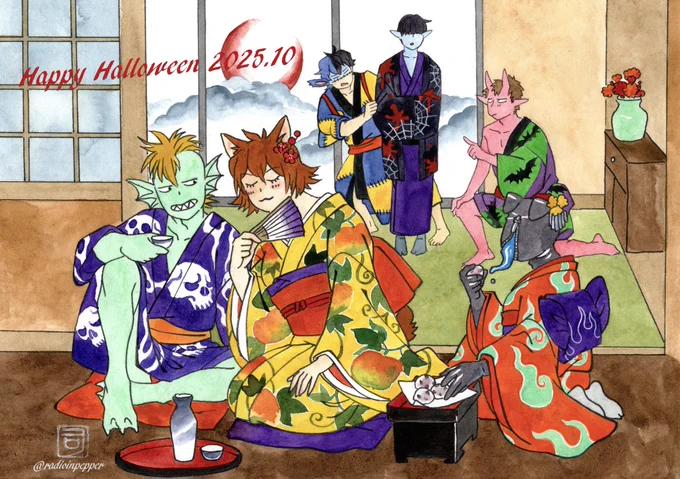 #12月になったのでフォロワーさんに自己紹介しようぜ 人外絵描き、一次創作、刺青ペイント。 Commission open(skeb/mail)