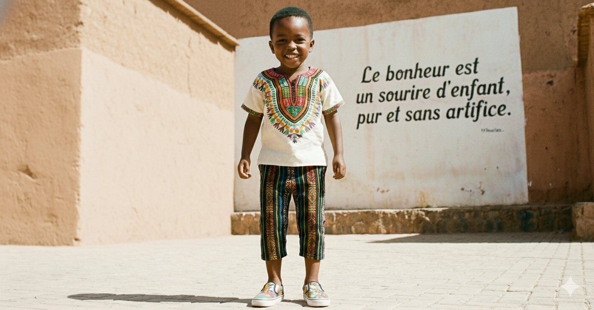 "Le bonheur est un sourire d'enfant, pur et sans artifice."