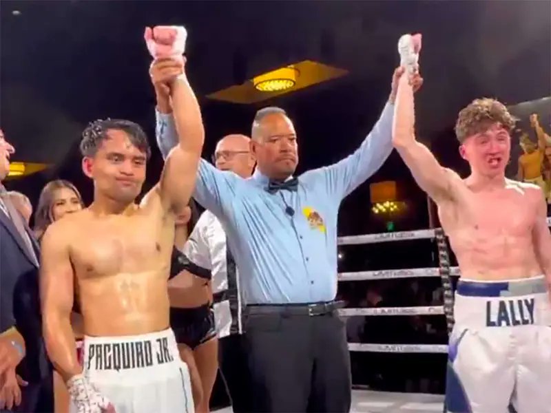 ¿Qué tal si vamos directo al desempate?
 Pacquiao Jr. vs Lally 2 🥊

Aunque el profe Lally dijo que ya se retira, seguro le llegarán ofertas para seguir en el ring.

La mayoría vimos ganar a Brendan, siempre fue al frente y mantuvo a raya al hijo de la leyenda 🔥