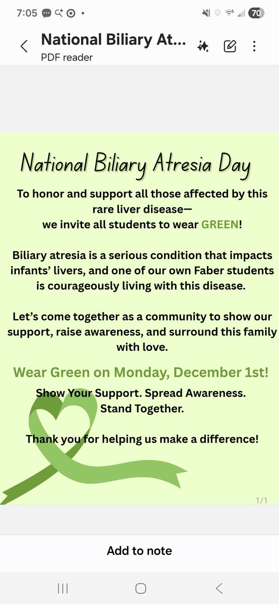 Attention Faber! Dont forget to wear green tomorrow to show support for Biliary Atresia Day

¡Atención Faber! ¡No olvides llevar verde mañana para mostrar apoyo al Día de la Atresia Biliar!

# #JPFaberFamily #Dunellen #FaberFleetSetsSail #Dunellen #weargreen #showsupport