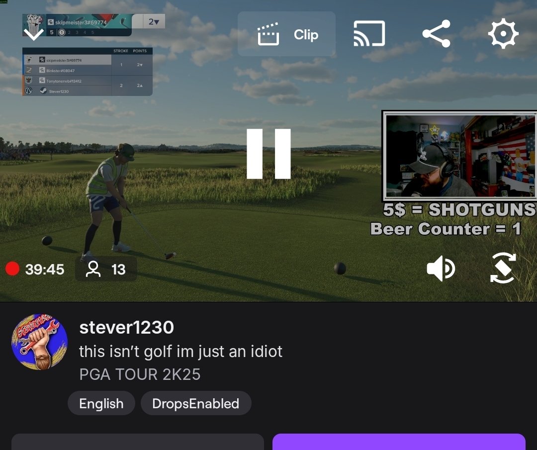fairbanks_miles's tweet photo. Highly recommend not raiding this channel... definitely a waste #PGATOUR2K25 #2k #golf #nextmaker https://t.co/U9rNoH1s5X