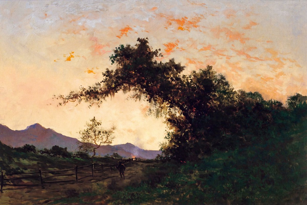 Jules Tavernier, Marin Sunset in Back of Petaluma, 1880