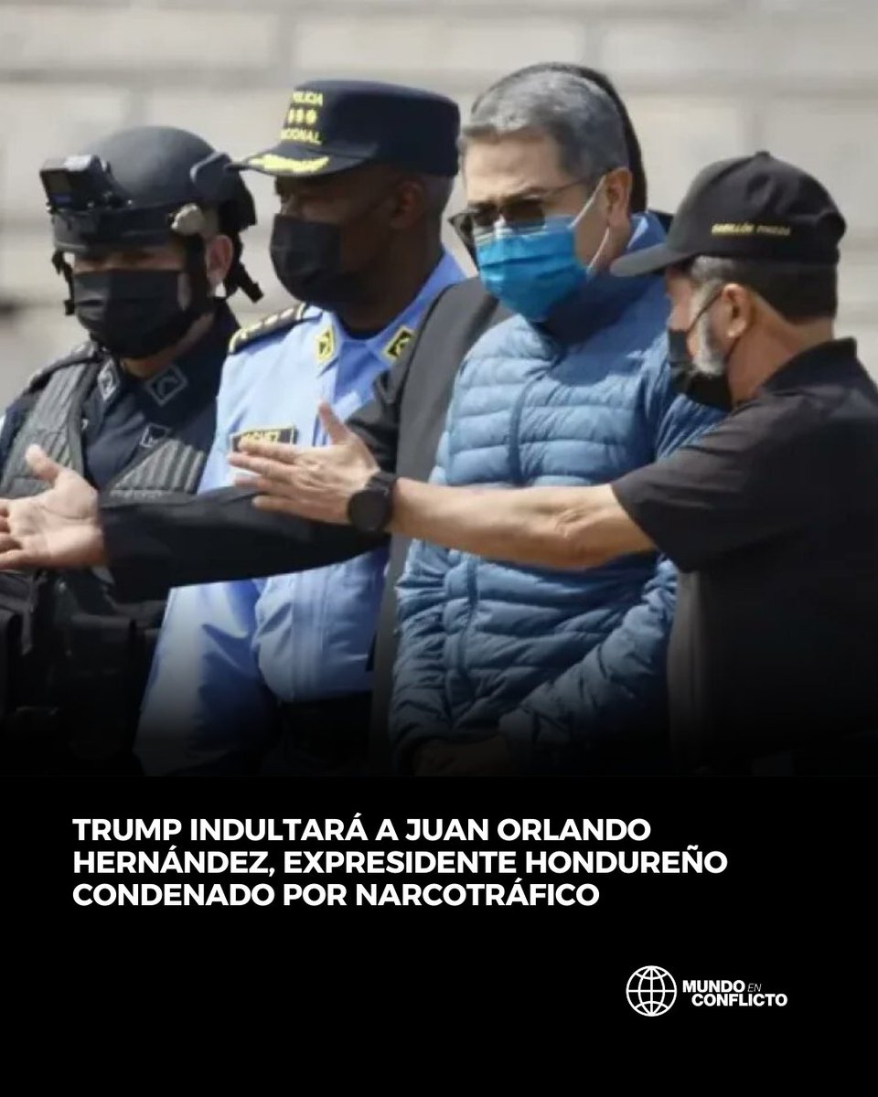 🇺🇸🇭🇳 | Trump indultará a Juan Orlando Hernández, el expresidente de Honduras condenado a 45 años de prisión en Estados Unidos por narcotráfico.

➡️ mundoenconflicto.net/bomba-trump-in…