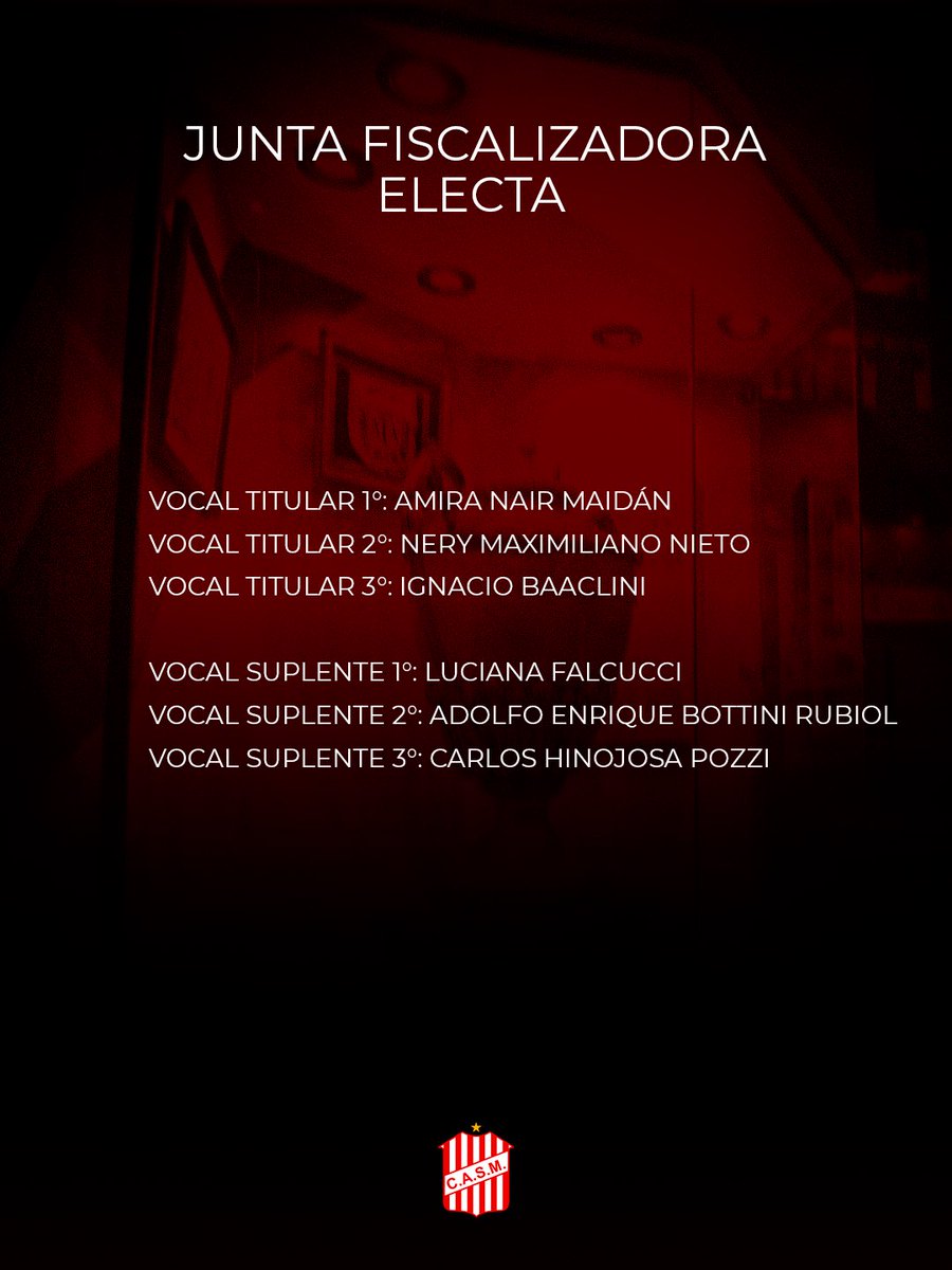 🔴⚪️ #Institucional

Oscar Mirkin, presidente electo 🇦🇹

Ante una tendencia irreversible en el conteo de los votos, Oscar Mirkin se transformó en el nuevo presidente del Club A. San Martín.

#VamosCiudadela
