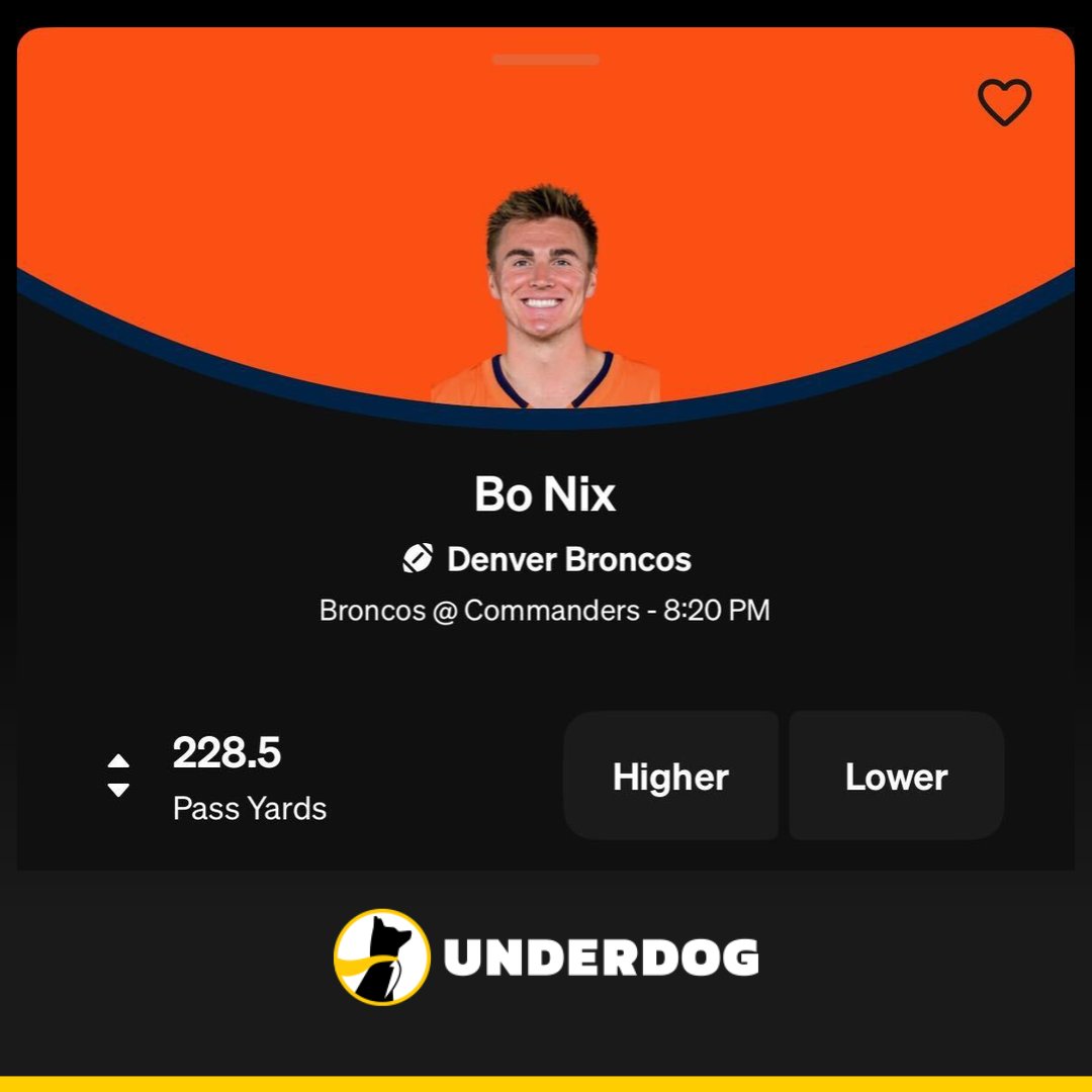 UnderdogNFL's tweet image. Bo Nix passing yards in past 5 games:

295
150
173
247
279