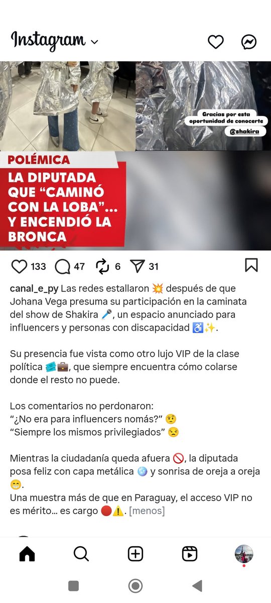 TereSantaCruzAc's tweet photo. En Paraguay una política camino con @shakira no entiendo cuál sería el criterio https://t.co/3PeSSiEyYP