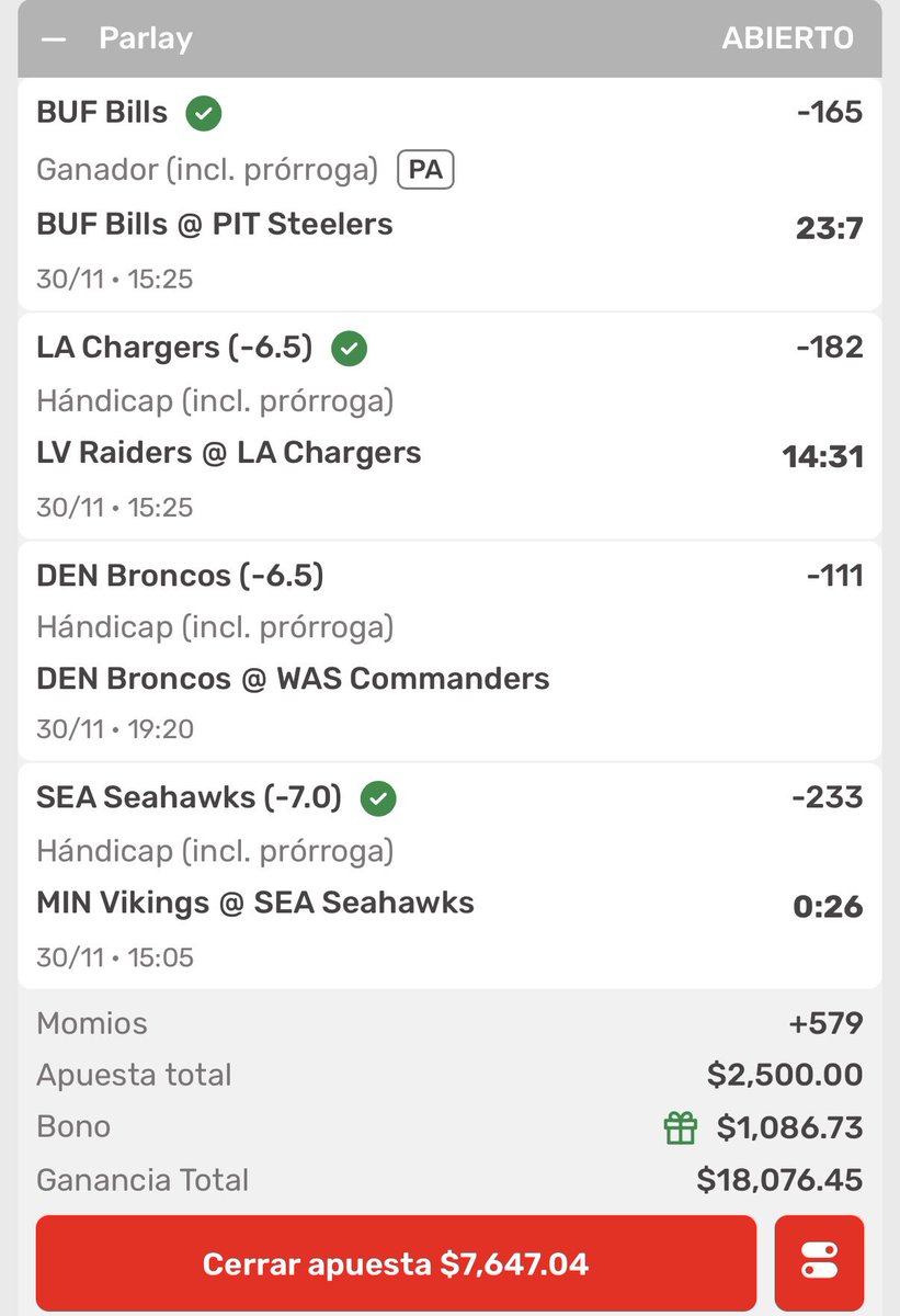 $2000 entre los RT Y ❤️ si ganamos nuestro PARLEY en el grupo PREMIUM 

Tómenlo como FREE PICK 🏈 y cobremos juntos 🐨❤️

Hoy todos somos #BroncosCountry , cerraremos el mes de la mejor forma ? Cobrando $18,000 ?? 

Deja toda tu buena vibra aquí abajo 👇🏽 

NOS VEMOS EN CAJAS 💰