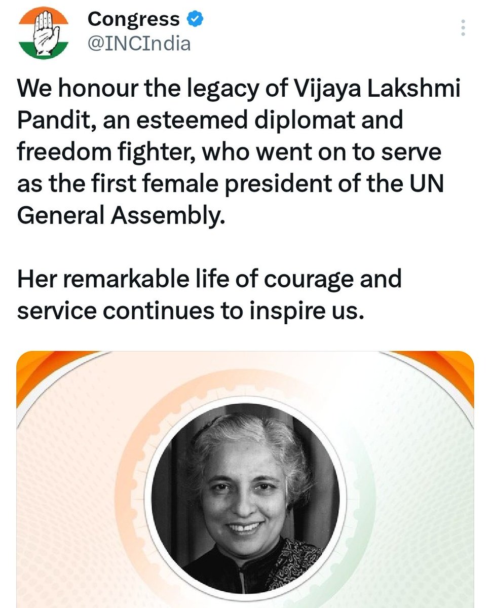 PoornimaNimo's tweet image. Vijay Lakshmi Pandit. 
📌Sister of Jawaharlal Nehru.
📌One and only Qualification.
📌No formal Education. Zero. Zilch. Nada. Shunya.
But Still.........
Appointed as 
📌India&apos;s ambassador to the Soviet Union, 
📌India&apos;s Ambassador to the United States
📌India&apos;s Ambassador to…