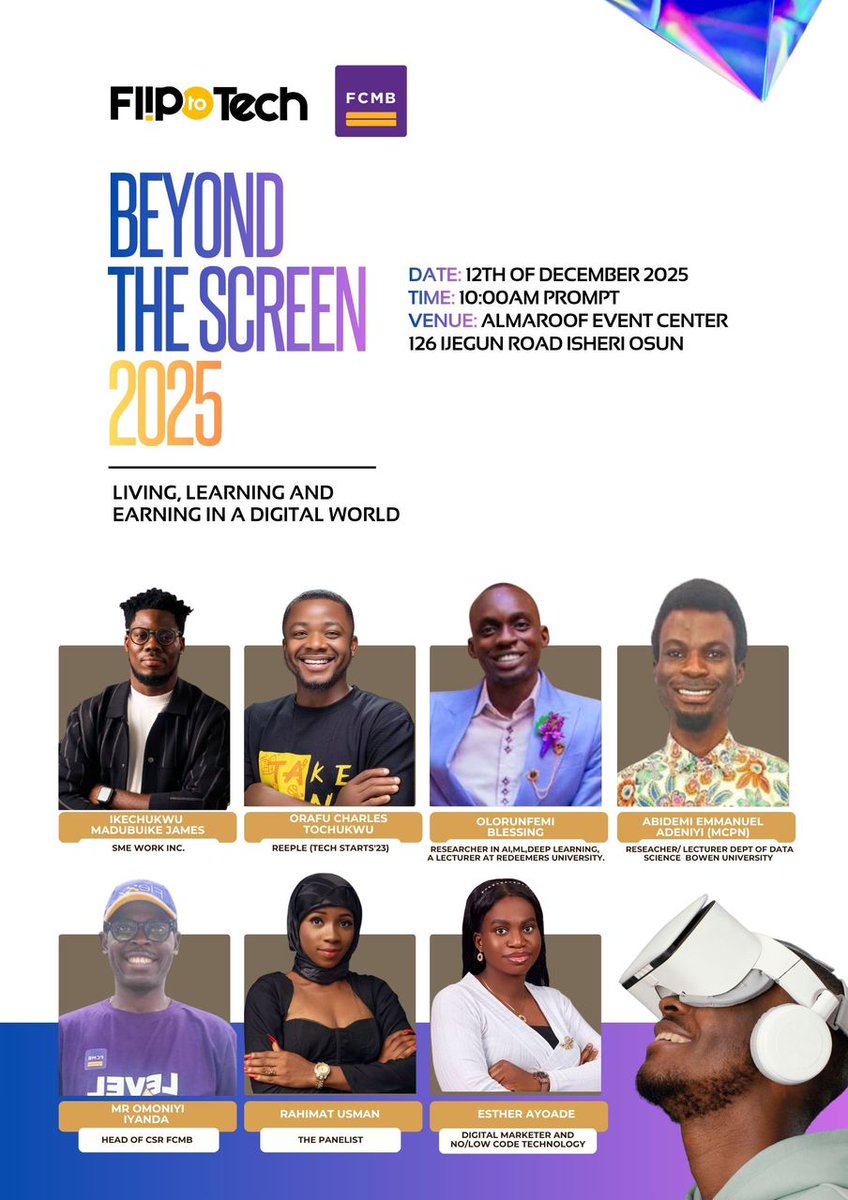 fliptotech's tweet photo. Happy New Month, everyone! 🎉 December is here, and we're kicking it off with excitement! 🚀 To celebrate the start of the festive season, we're hosting a FREE tech event, and you're invited! 🎁

 Don't miss out on this opportunity to connect with like-minded individuals and take your skills to the next level.

Event Details:
- Date: 12th December, 2025
- Time: 10 : 00am
- Location: Almaroof event center, ijegun road, Lagos.