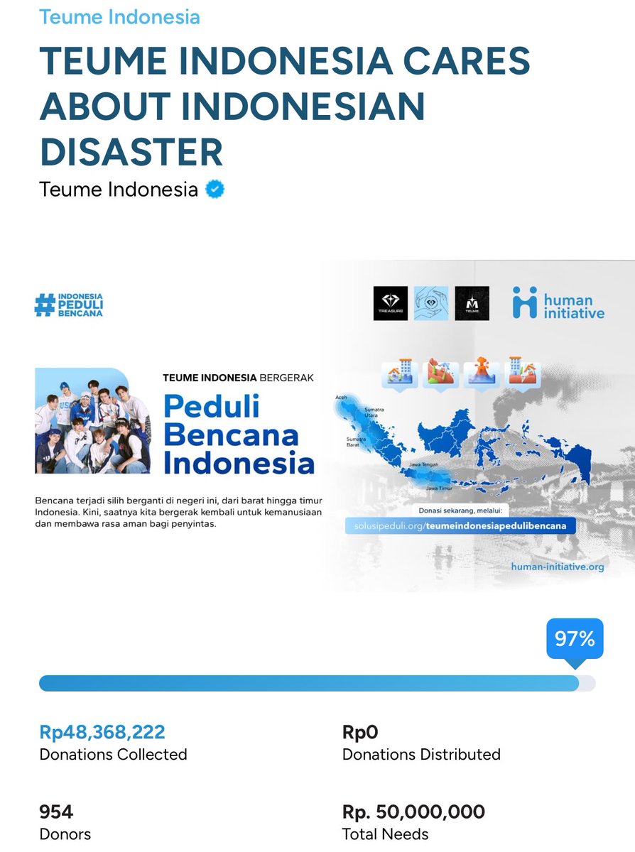 dunlicates's tweet image. TEUME WE ARE ALMOST THERE IDR 50 Million DONATION😭😭 

⏳Today 22.00 WIB

DONATE HERE⬇️
solusipeduli.org/teumeindonesia…

Instagram 📲
instagram.com/stories/_treas…

TEUME INA FOR SUMATERA
#TeumeINAforSumatera
#PrayForSumatera 
@_treasuringlove 
@hum_initiative