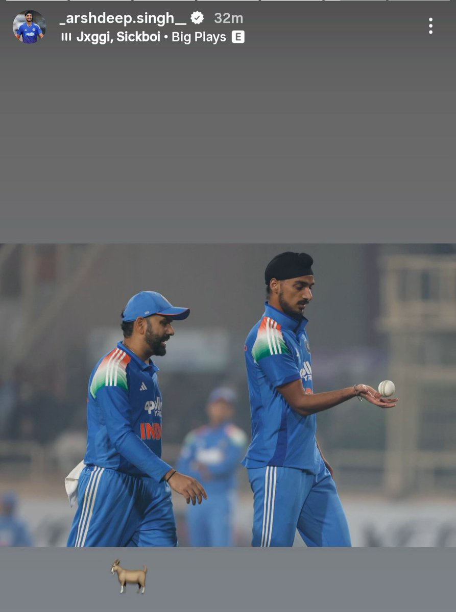 CricCrazyJohns's tweet image. Instagram story of Arshdeep Singh for Rohit Sharma. 🐐