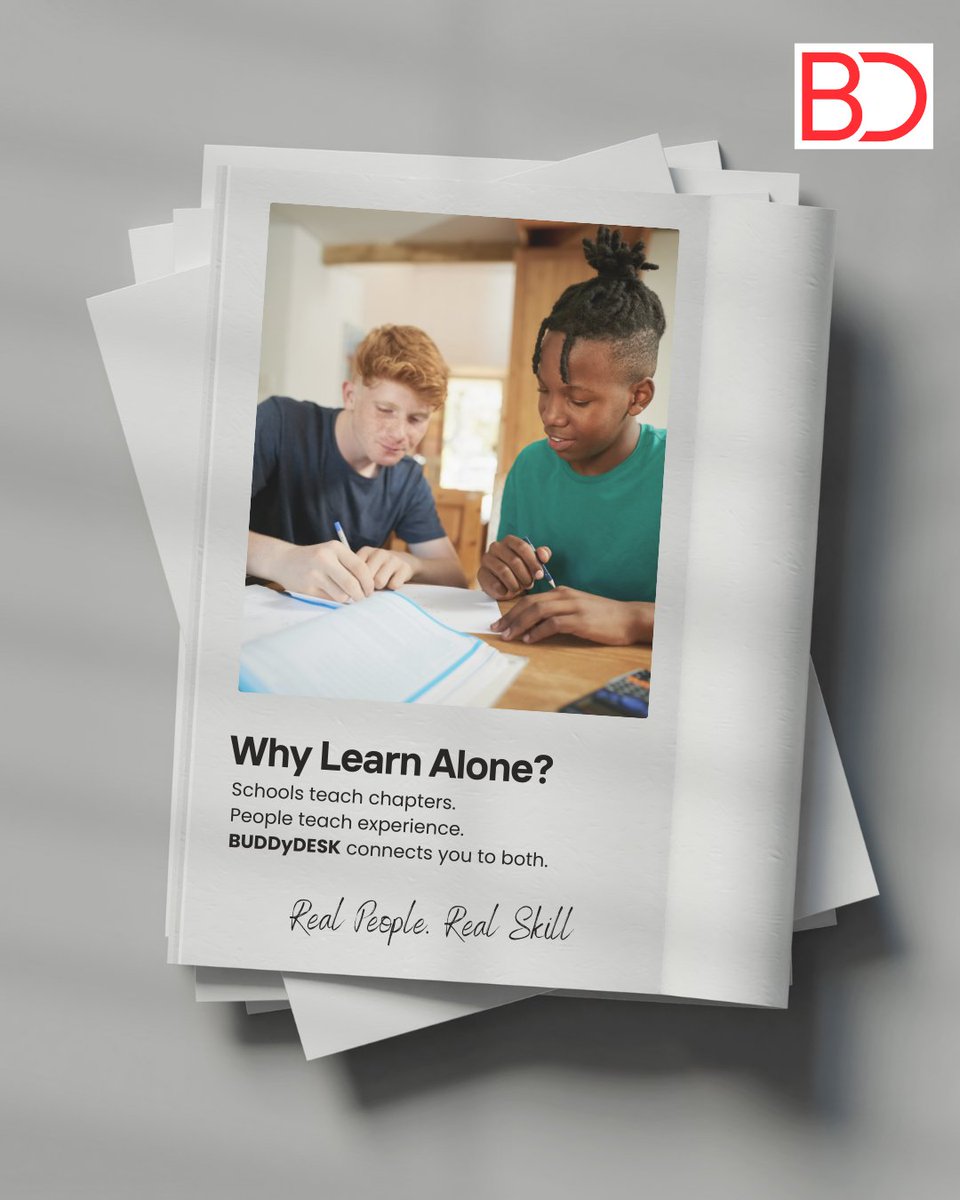 BUDDyDESK_7's tweet image. Why learn alone when you can grow together 🤝

BUDDyDESK connects you to people who actually know the work.
learn faster. grow smarter. 💡

#buddydesk #learnbydoing #realpeople #realskill #skillexchange #learnogether #communitylearning #growwithus #skillmatters #futurelearning