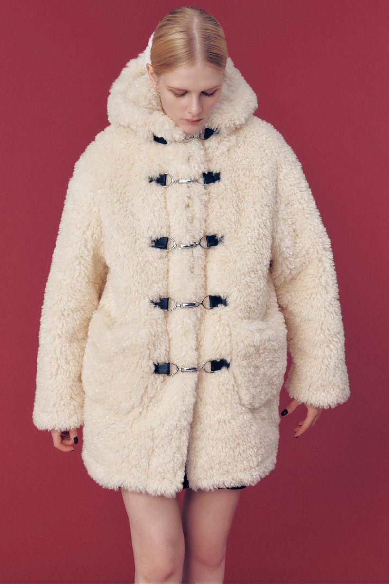 THE TOÉ Trafalgar Boa Coat White THE TOE TRAFALGAR BOA COAT S