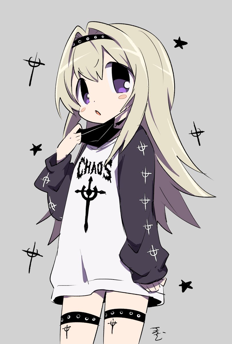 サブカル地雷七海です。よろしくお願いします。なんか服のデザインがすごい良くなったのでこれもグッズ化してください…ディソード柄地雷服 #chaoshead