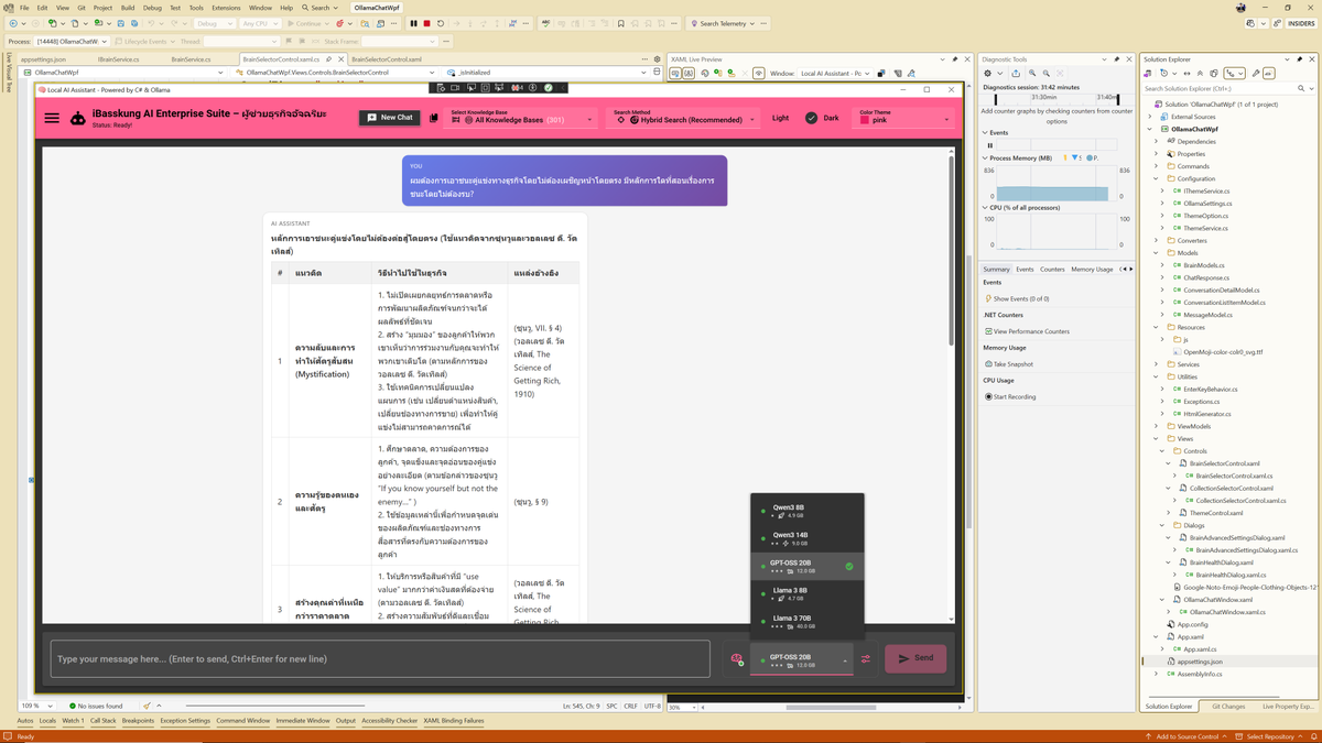IBasskung's tweet image. 💡 งานซับซ้อนแค่ไหนก็เอาอยู่ เมื่อองค์กรเลือก “ระดับความฉลาด” ของ AI ได้เอง 🧠 No task is too complex when your team can choose the intelligence level of the AI 
facebook.com/CodeAMinute/po…

#UltimatePrivateAI #AgenticRAG #LocalAI #EnterpriseAI #iBasskungAI #StrategicSynthesis