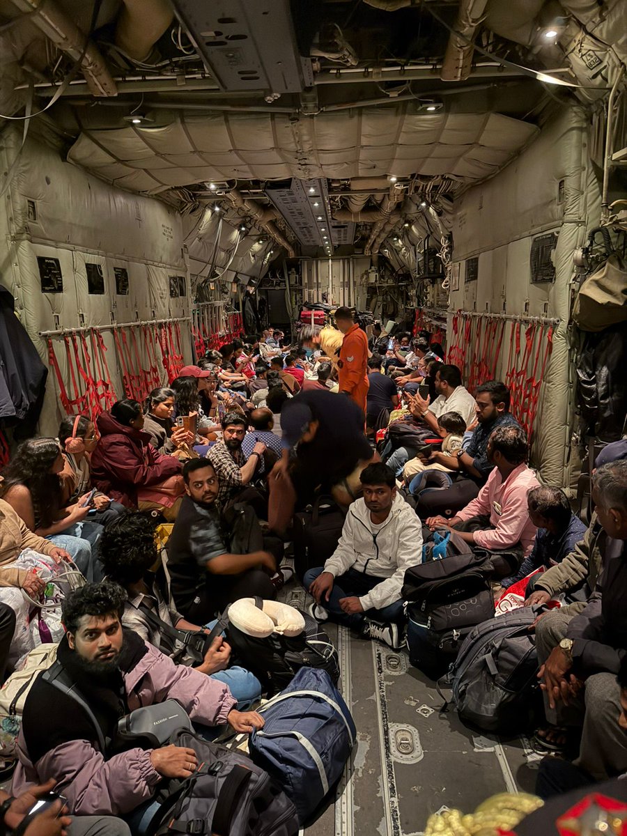 104 Indians, stranded in flood hit Sri Lanka, brought back to Thiruvananthapuram on IAF plane.