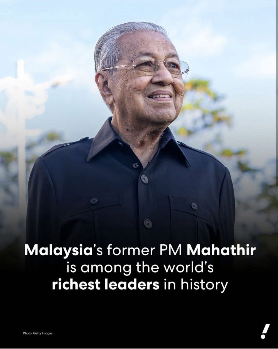 tjerealjoker's tweet photo. Yahoo Finance keluarkan list pemimpin TERKAYA dalam sejarah manusia‼️

1. Muammar Gaddafi: $280 billion
2. Vladimir Putin: $258 billion
3. Hosni Mubarak: $98 billion
4. Ali Abdullah Saleh: $82 billion
5. Suharto: $58 billion
6. Ferdinand Marcos: $53 billion
7. Mahathir Mohd: $40 billion
12. Adolf Hitler: $8 billion
15. Donald Trump: $6.2 billion
16. Kim Jong Il: $5.6 billion
17. Kim Jong Un: $5 billion
21. Saddam Hussein: $3.4 billion

Alhamdulillah.. sebak sampai menitis air mata ku bila melihat ada seorang anak Melayu berjaya masuk TOP 10🔥

SubhanAllah. MasyaAllah.
Tatawww nak cakap apa gais. Bangga ya amatttt nehhh. 🤲

Kalo campur Hitler + Trump + Kim Jong Il + Kim Jong Un + Saddam.. pon tak sekaya Atok gais‼️

Congrats Tun @chedetofficial 😭😭
Takkan hilang Melayu di dunia 🇲🇾