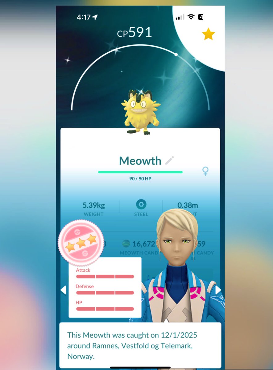 SmileThippy's tweet image. 🅿💯✔🅿PERFECT⬅ 💯 ➡🅿💯✔🅿
Hatched a Shiny Hundo Meowth! My egg luck is officially insane today 🤭✨🥳✨💛
#PerfectMeowth
#PokemonGO🧢🫶🏻