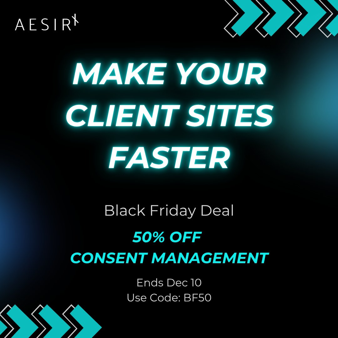 aesirxio's tweet image. Make your client sites faster.
Zero CMP latency. Better Core Web Vitals.

50% OFF until Dec 10
Code BF50
👉🏽 aesirx.io/solutions/cons…

#WebPerformance #CoreWebVitals #CMP #WordPress #WebDev #BlackFridaySale