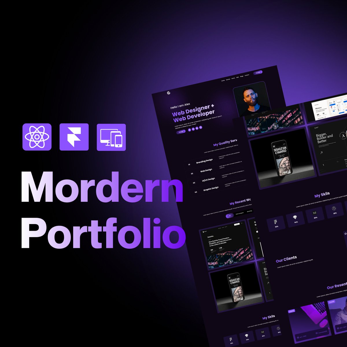 k2infocom's tweet image. Modern React.JS Portfolio Website with Smooth Animations

Watch Tutorial : youtu.be/aaVDAVpiyug

#ReactJS #PortfolioWebsite #AnimatedPortfolio #FrontendDeveloper #WebDevelopment #WebDesign #ReactDeveloper #CreativePortfolio #ResponsiveDesign #DeveloperPortfolio