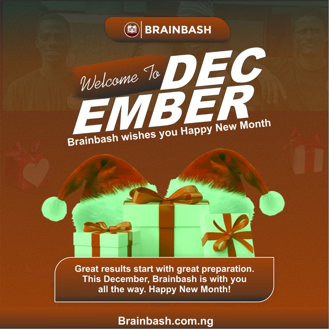🎉 Welcome to December, BrainBashers❄️📚

As we step into the final month of the year, remember this:
Great results always start with great preparation.

This December, BrainBash is right beside you, helping you study smarter, stay consistent, and finish the year stronger.
