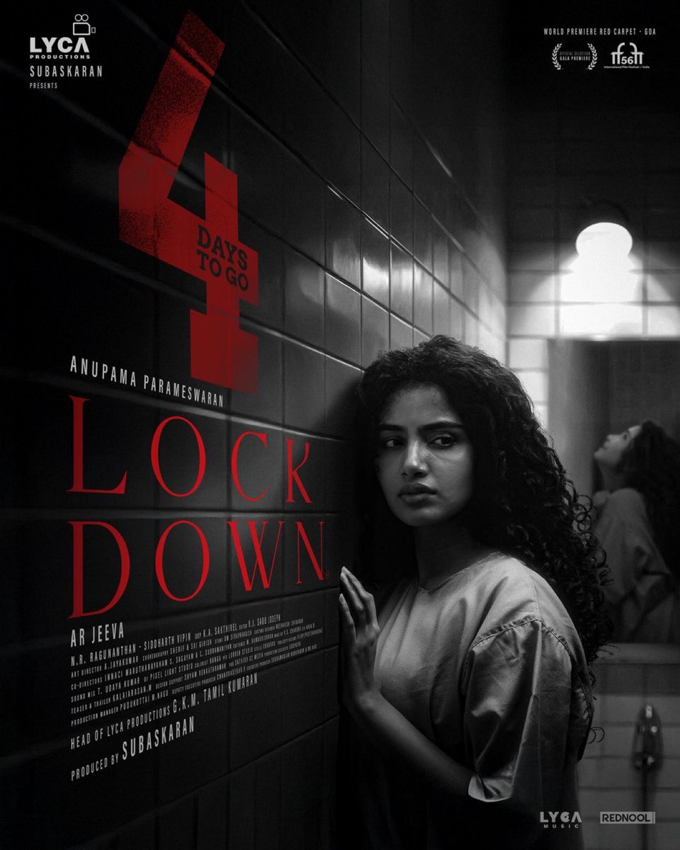 itzSekar's tweet image. Only 4 days to go for for #AnupamaParameswaran&apos;s #LOCKDOWN