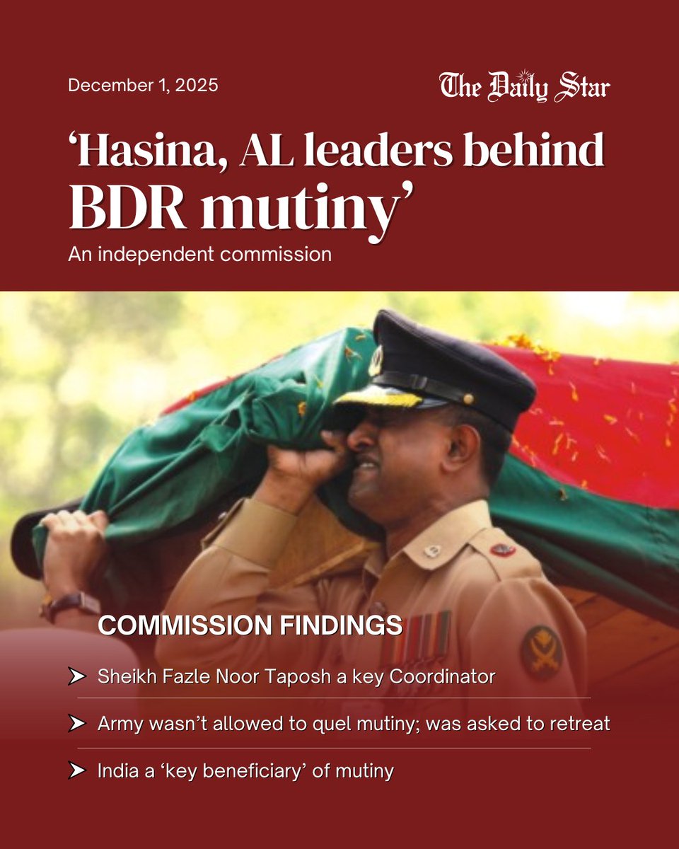 dailystarnews's tweet photo. Read more here: https://t.co/mzUlVD2525

#bangladesh #bdr #bangladesharmy #bdrmutiny https://t.co/kopQLaf9SR