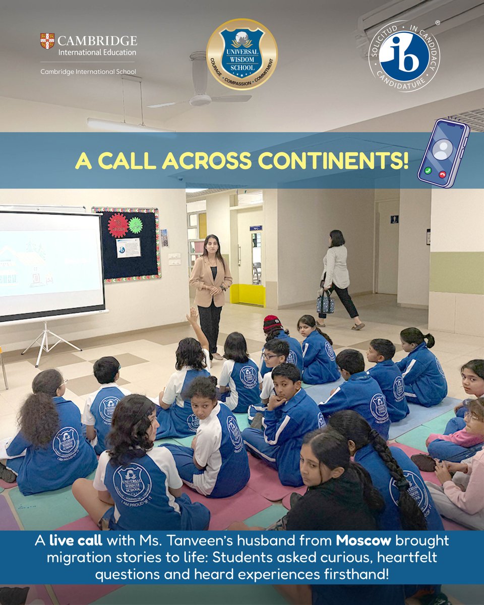 universal_ib's tweet image. Exploring Migration Through Real Stories! ✈️
As part of the theme ‘Where We Are in Place and Time’, PYP 5 learners explored migration through Ms. Tanveen&apos;s real life story, its challenges, risks &amp;amp; opportunities. 🌍💬

#UniversalWisdomSchool #PYP #InquiryBasedLearning