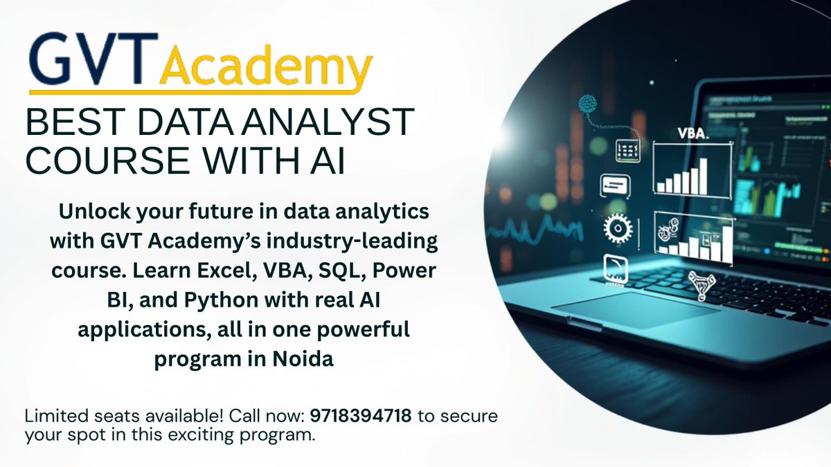 GVTAcademy's tweet image. linkedin.com/posts/gvt-acad…

#dataanalyst #datacourse #learnanalytics #gvtacademynoida #careerintech #dataanalysis #dataanalytics #sql #python #datascience #businessanalytics #dataskills #careerpath #learnwithgvt #upskill #dataexpert