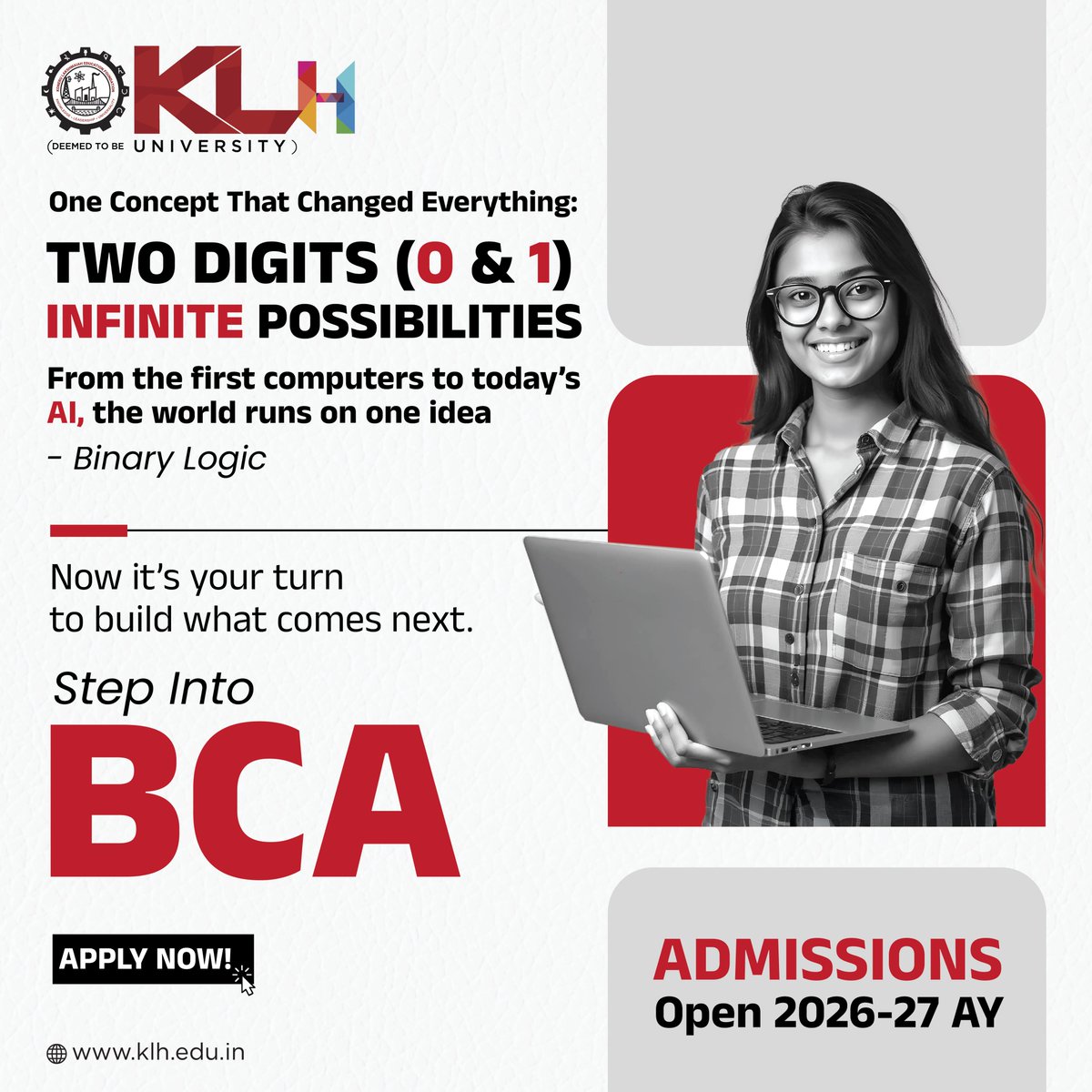 klhuniversity's tweet image. Begin your IT career in just 3 years with KLH’s BCA program. Specialize in Data Science or Cyber Security and earn Azure or AWS certifications for high-value job opportunities.

Admissions Open 2026–27
Apply: kluniversity.in/admissions-202…

#KLH #BCA #ITCareers #FutureCoders