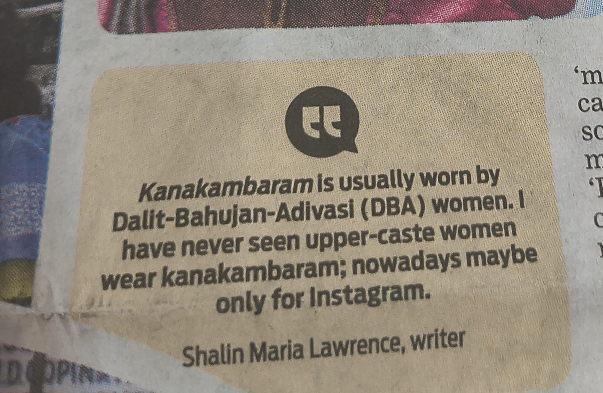 How fake can it be! A columnist who is not a Hindu brings caste into what flowers we wear! What does she know! Everybody wears 'kanakambaram' flowers! We have always been wearing all flowers! We, Hindus like to celebrate and dress up colourfully! Some of us like fragrant flowers,