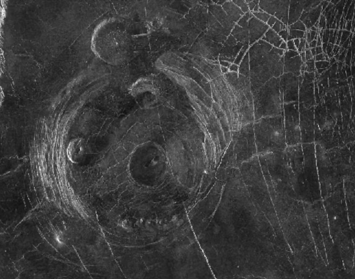 Planetary coronae on the surface of Venus, this landscape formation’s nickname is “Miss Piggy”