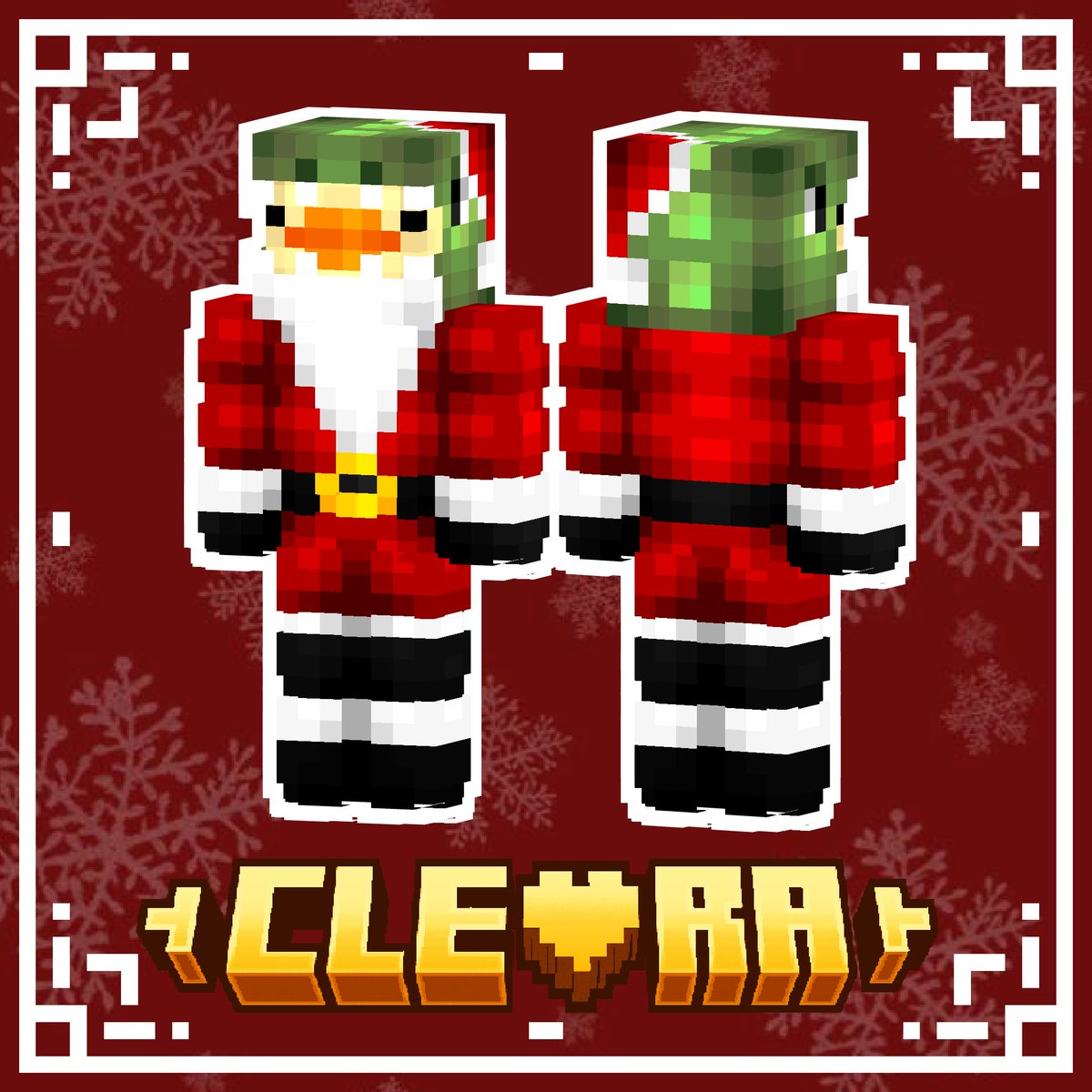 RealCleora's tweet photo. @SenseiTalon Minecraft skin commissions 👀 

🎄 Tis the season for some 🦆 
#minecraft #minecraftskins #skincommissions #commissions #cleoraskins 

Thank you @PixelCrafts23 for the art https://t.co/7E1GOPMJAl