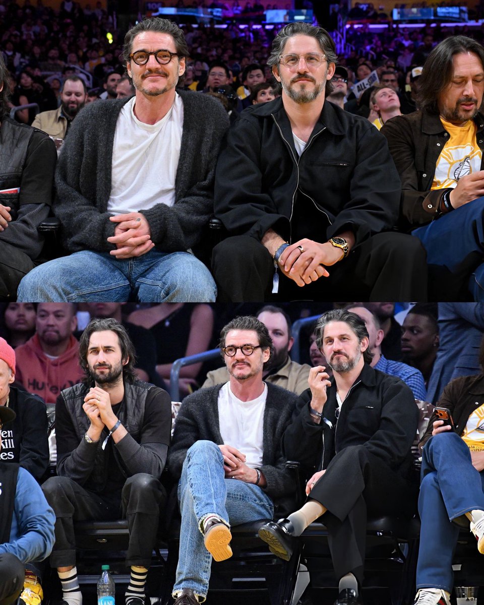 pascalarchive's tweet image. Pedro Pascal with Franklin watching the Lakers game!